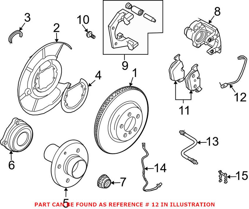 BMW Disc Brake Pad Wear Sensor - Rear 34356778038