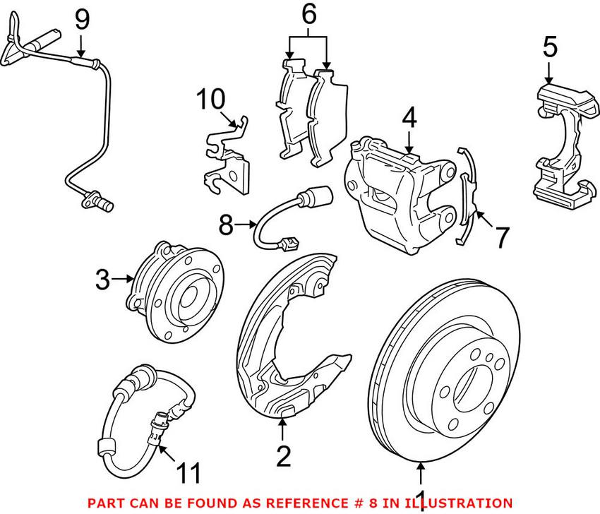 BMW Disc Brake Pad Wear Sensor - Front 34356789439