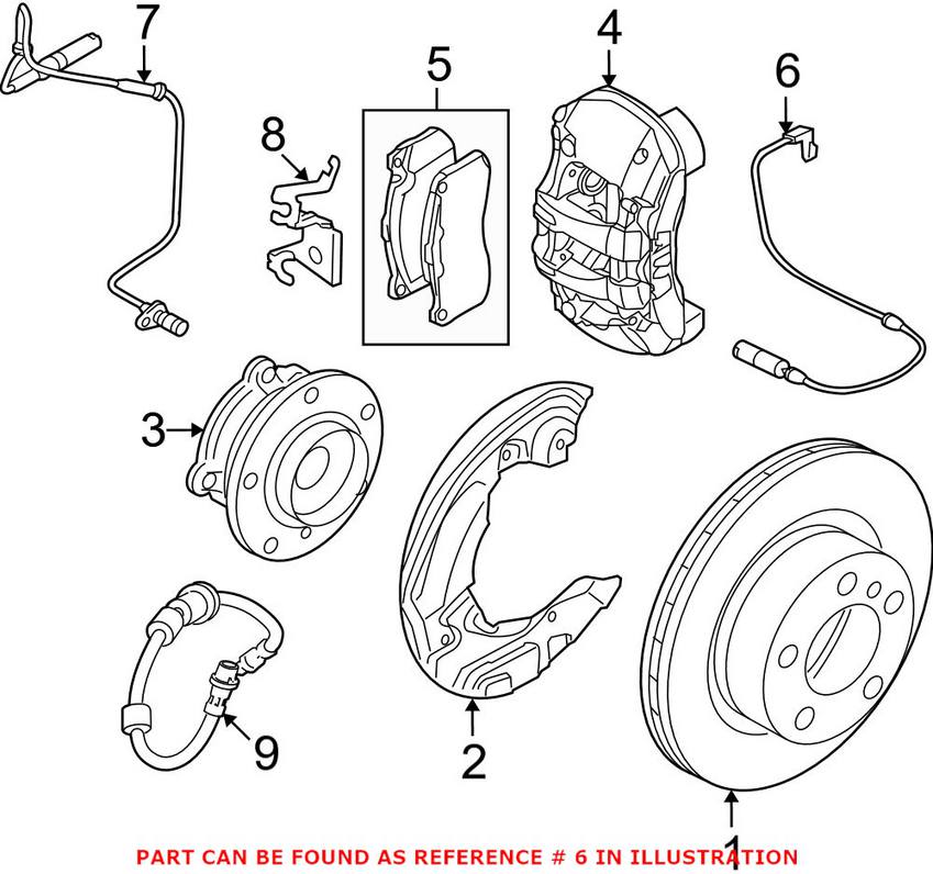 BMW Disc Brake Pad Wear Sensor - Front 34356789440