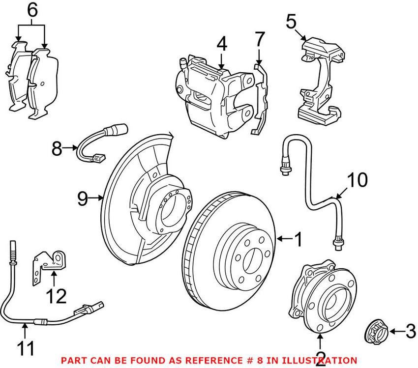 BMW Disc Brake Pad Wear Sensor - Front 34356789501