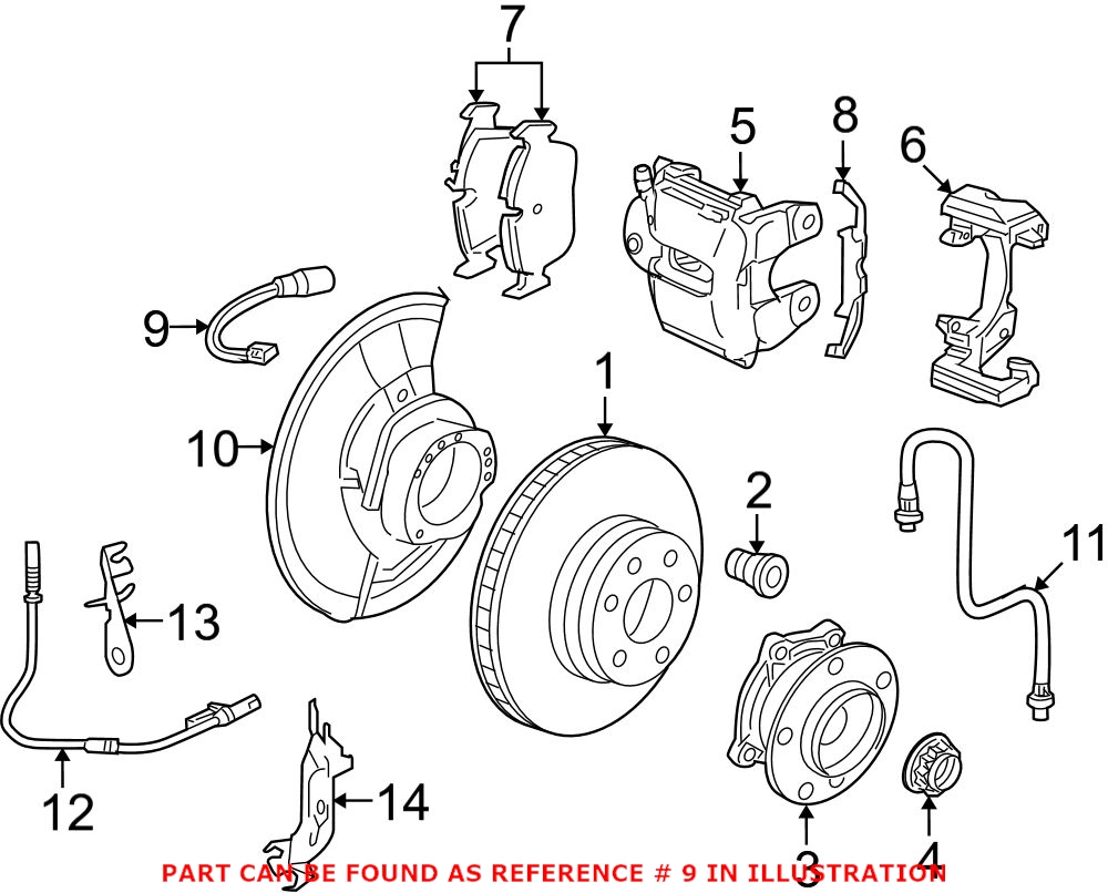 Disc Brake Pad Wear Sensor - Front