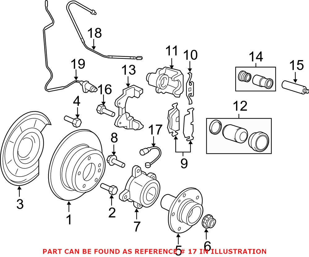 BMW Disc Brake Pad Wear Sensor - Rear 34356789505