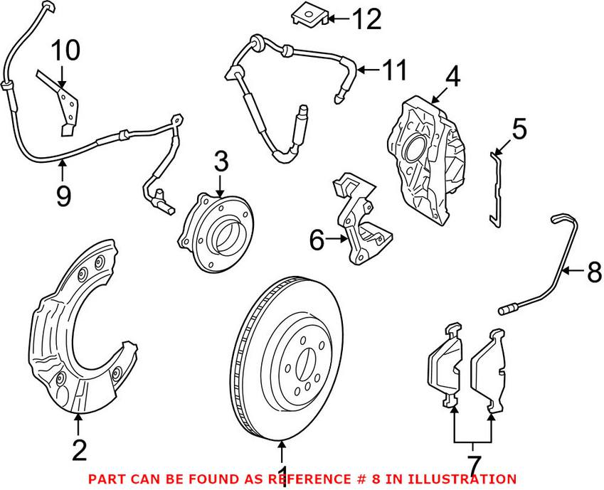 BMW Disc Brake Pad Wear Sensor - Front Driver Side 34356791958