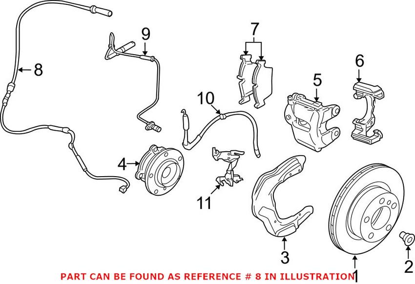 BMW Disc Brake Pad Wear Sensor - Front 34356792289