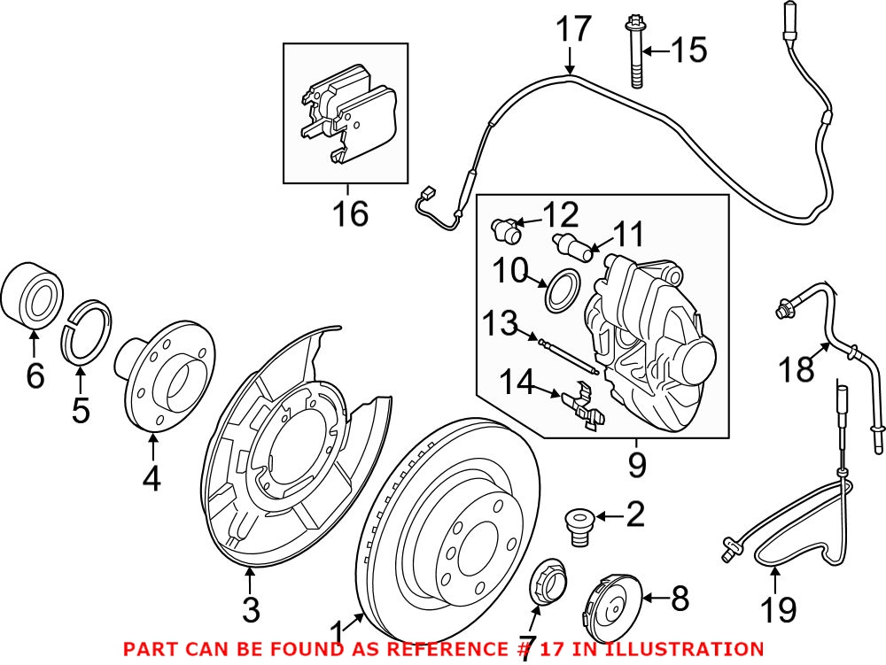 BMW Disc Brake Pad Wear Sensor - Rear 34356792292