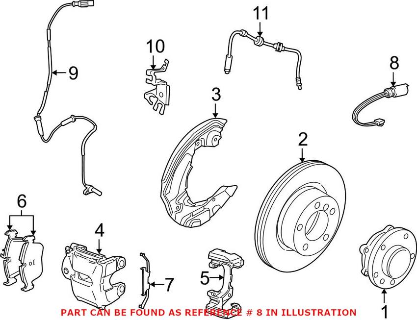 Disc Brake Pad Wear Sensor - Front