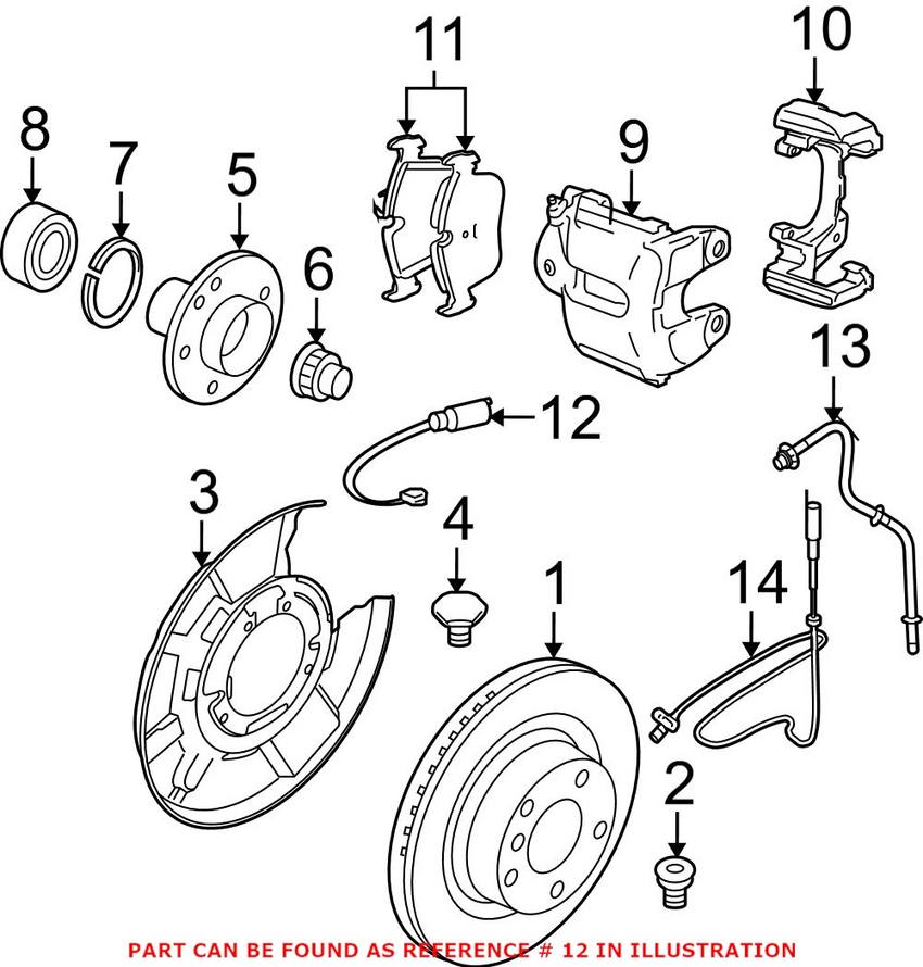 BMW Disc Brake Pad Wear Sensor - Rear 34356792564