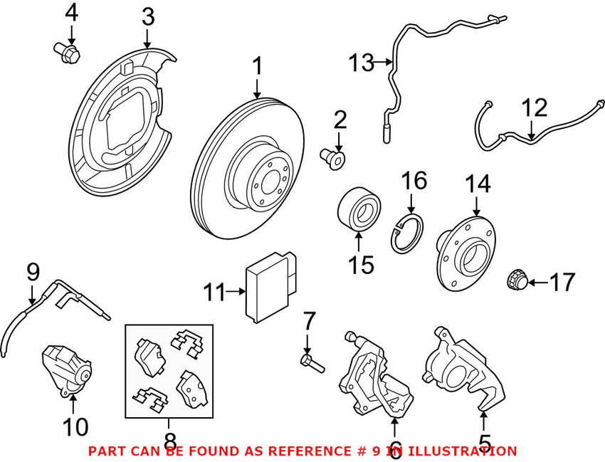 Disc Brake Pad Wear Sensor - Rear