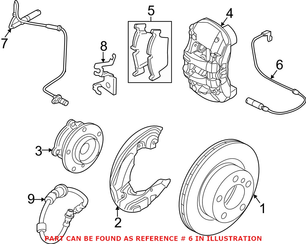 BMW Disc Brake Pad Wear Sensor - Front 34356794285