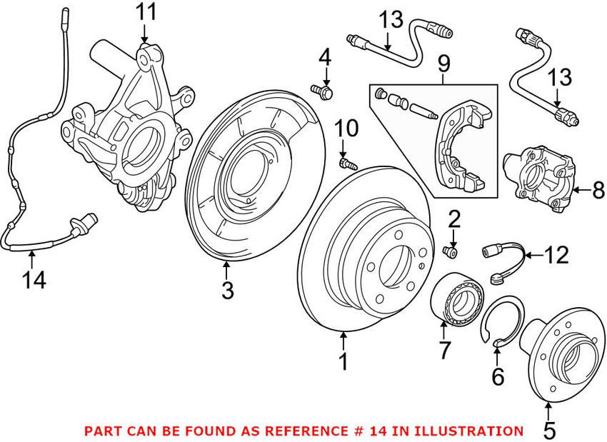 BMW ABS Wheel Speed Sensor - Rear 34526756374