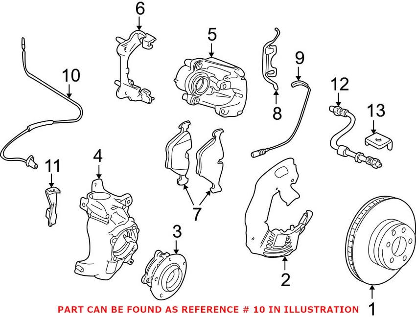 BMW ABS Wheel Speed Sensor - Front 34526756375