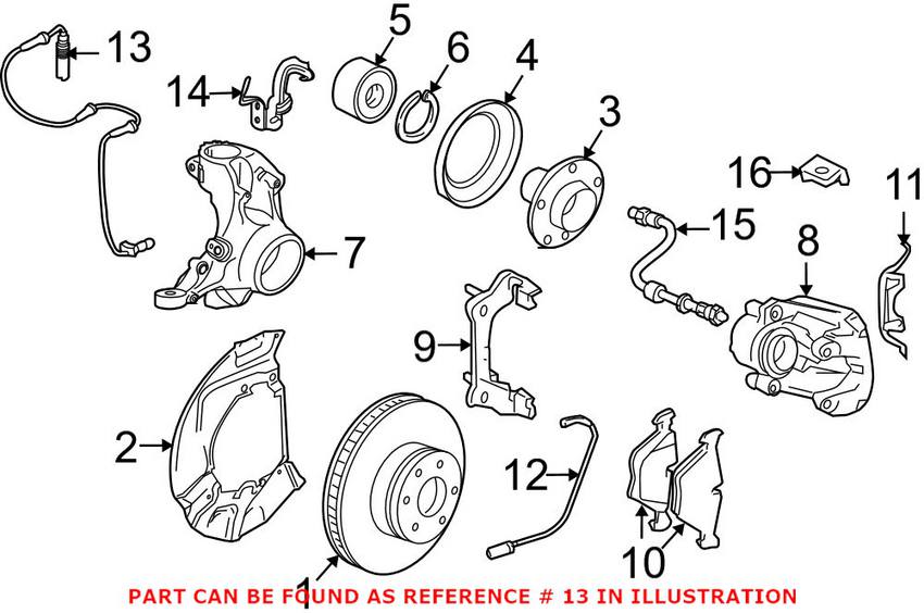 BMW ABS Wheel Speed Sensor - Front 34526771700