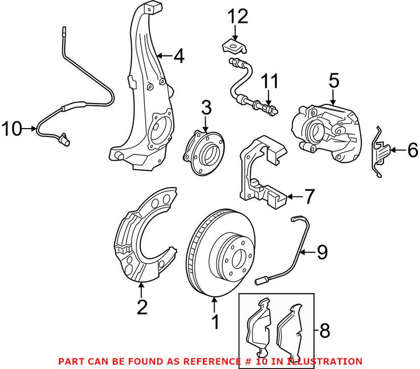 BMW ABS Wheel Speed Sensor - Front 34526853859