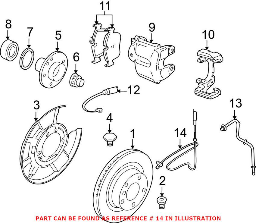 BMW ABS Wheel Speed Sensor - Rear 34526870076