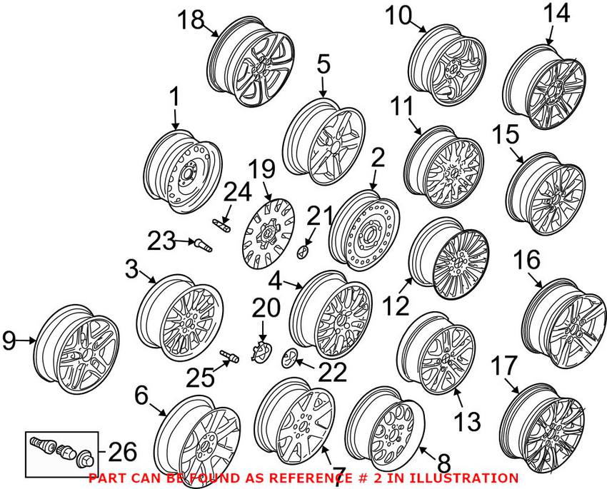 BMW Spare Wheel (Steel) (Black) (16x3) 36116750006