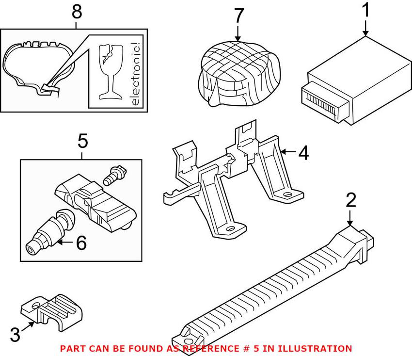 BMW Tire Pressure Sensor Valve Stem 36146792828