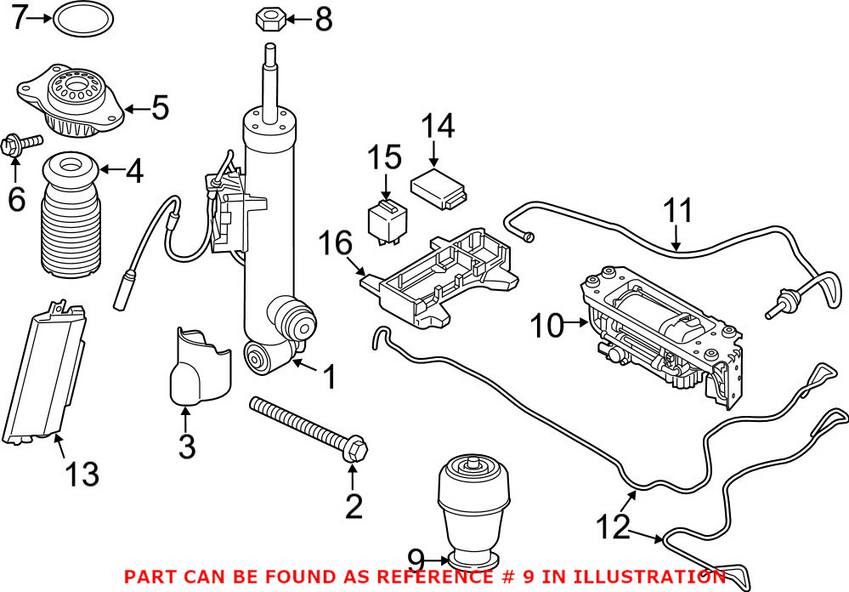 BMW Air Spring - Rear 37106781843