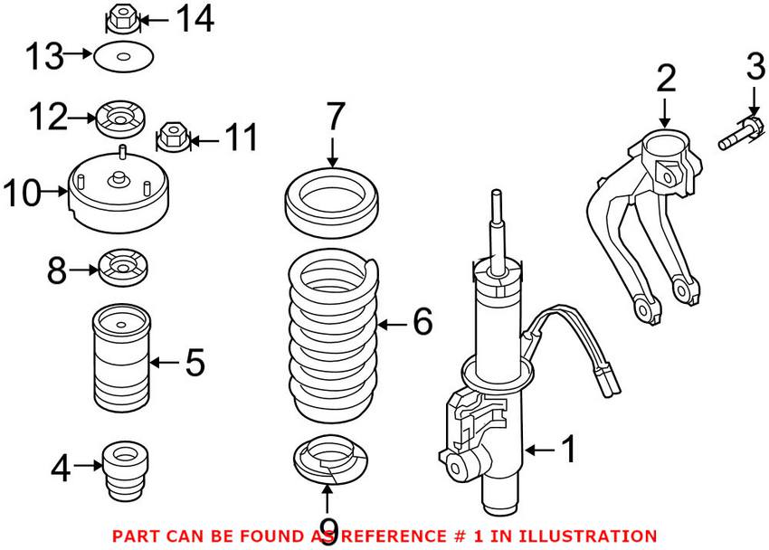 BMW Strut Assembly - Front Driver Side (w/ Adaptive Drive) 37116794531