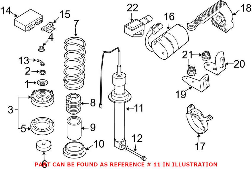 BMW Air Strut Assembly - Rear Passenger Side (w/ EDC) 37126785536