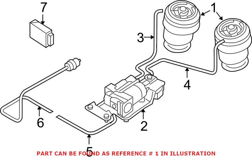 BMW Air Spring - Rear (w/ Sport Suspension) 37126790080