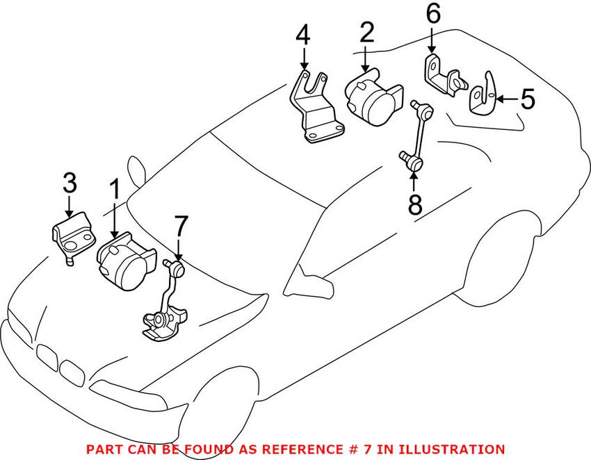 BMW Headlight Leveling Sensor Rod - Front 37146766778