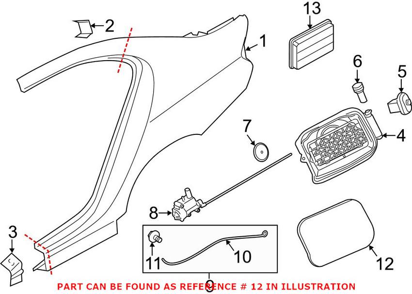 BMW Fuel Filler Door - Rear 41007204341