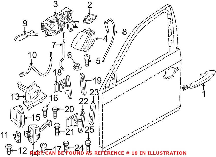 BMW Door Hinge = Front Driver Side Upper 41007228155