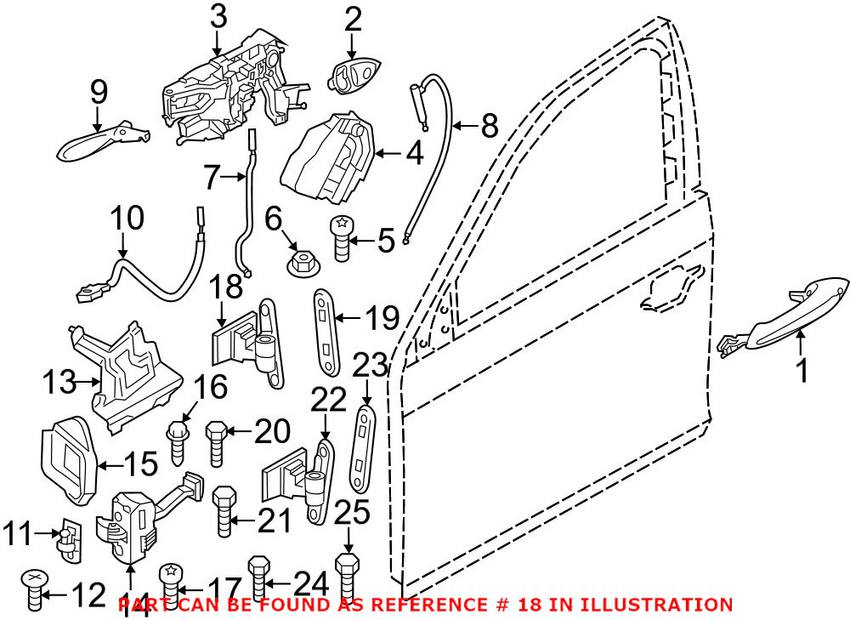 Door Hinge = Front Passenger Side Upper