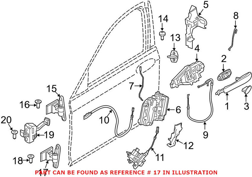 BMW Door Hinge = Front Passenger Side Lower 41517420090