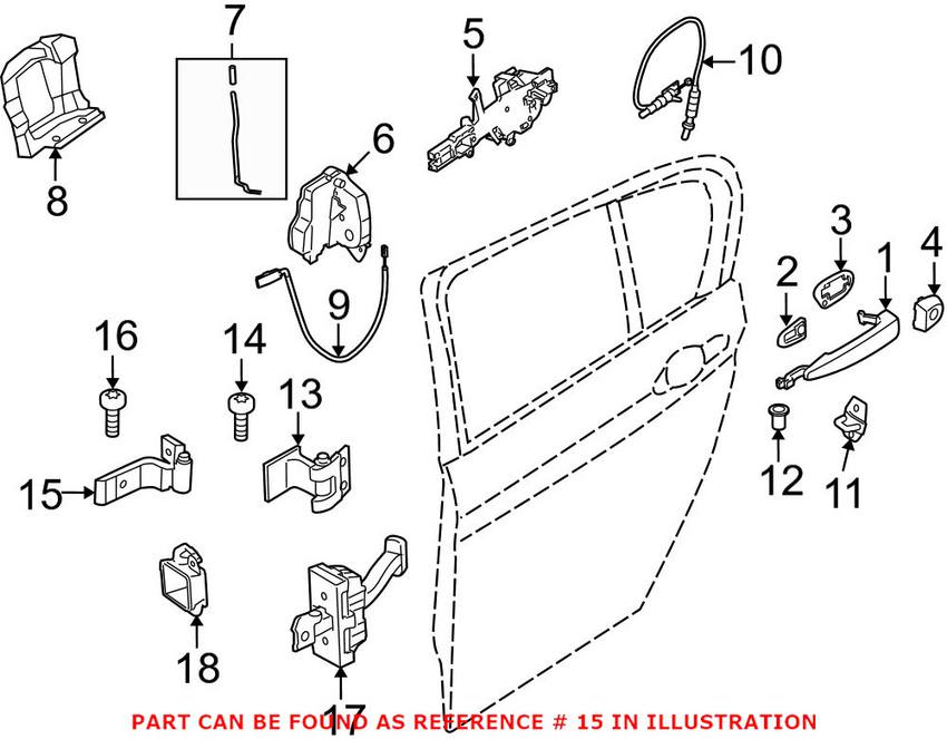 BMW Door Hinge = Rear Driver Side Lower 41527284543