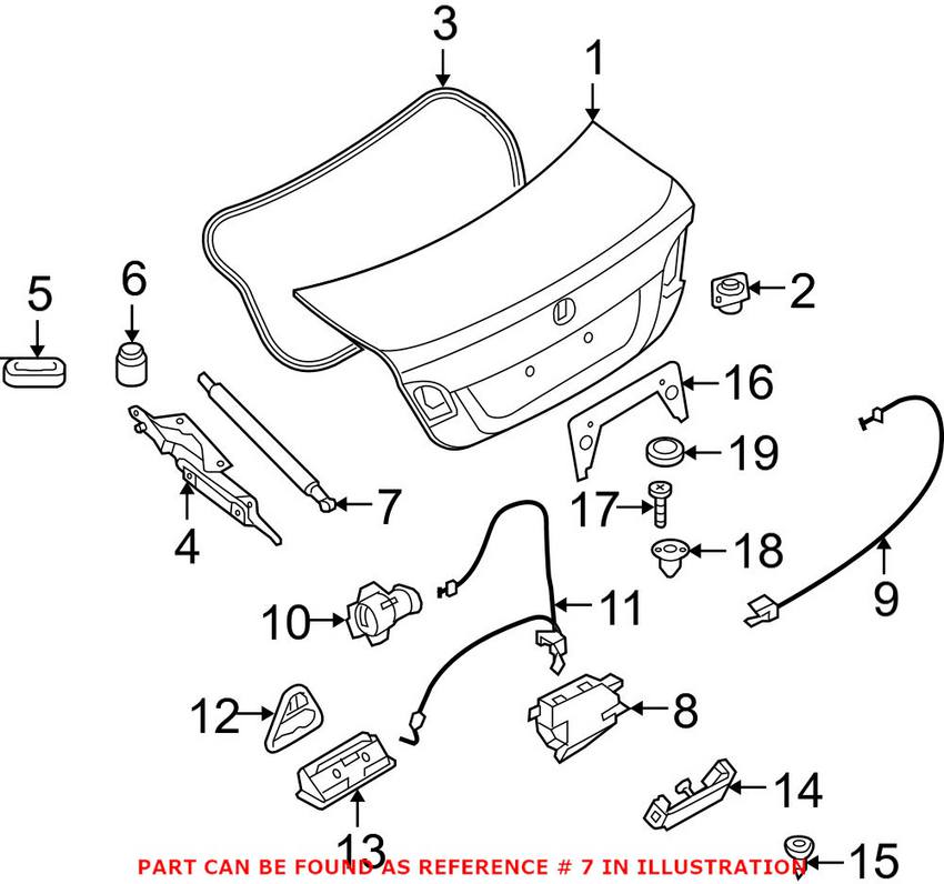 BMW Trunk Lift Support 41627166758