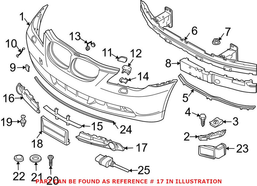 BMW Foglight Grille - Front Driver Side 51117049243