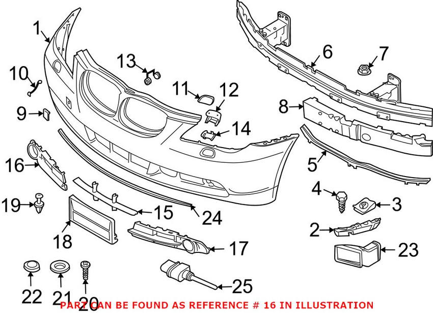 BMW Foglight Grille - Front Passenger Side 51117049244