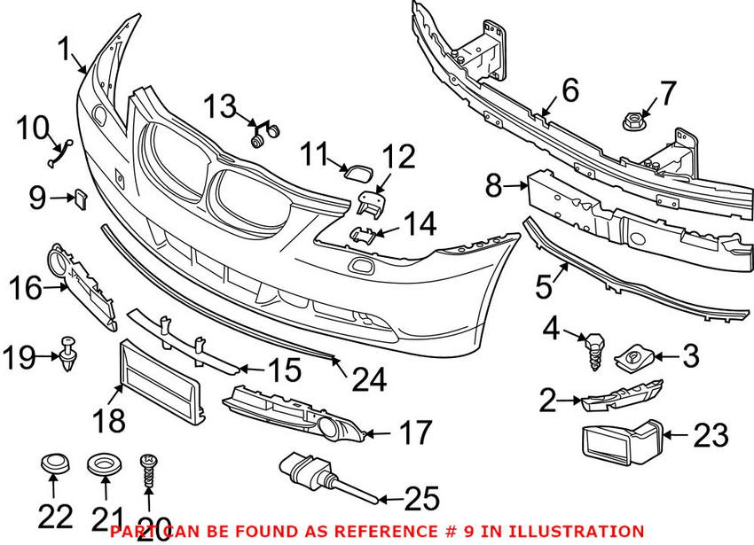 BMW Tow Hook Cover - Front (Un-painted) 51117111787