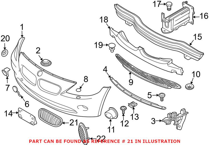 BMW Kidney Grille - Front Passenger Side (Graphite) 51117117758