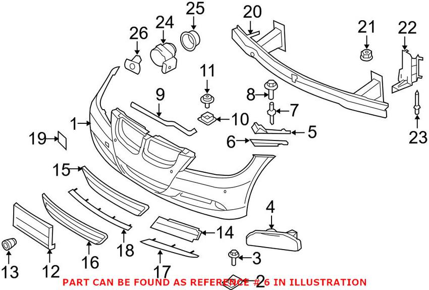 BMW Bumper Cover Guide Insert - Front Passenger Side 51117134098