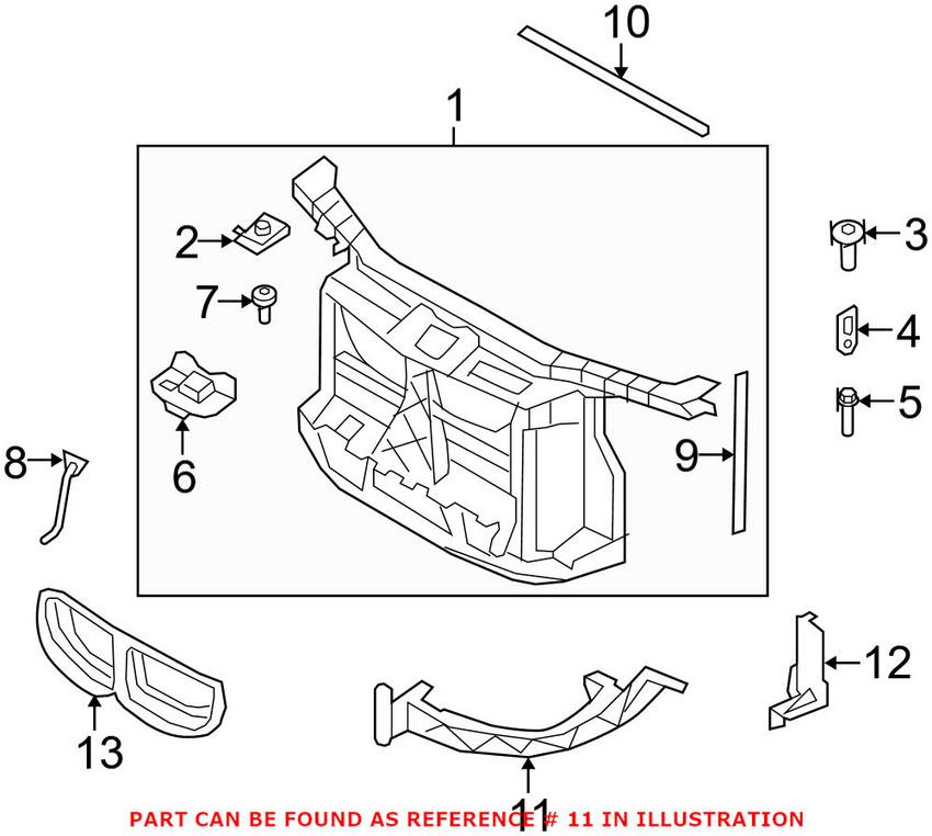 BMW Headlight Bracket - Passenger Side 51117148762