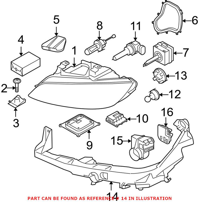 BMW Headlight Mount Bracket - Passenger Side 51117154724