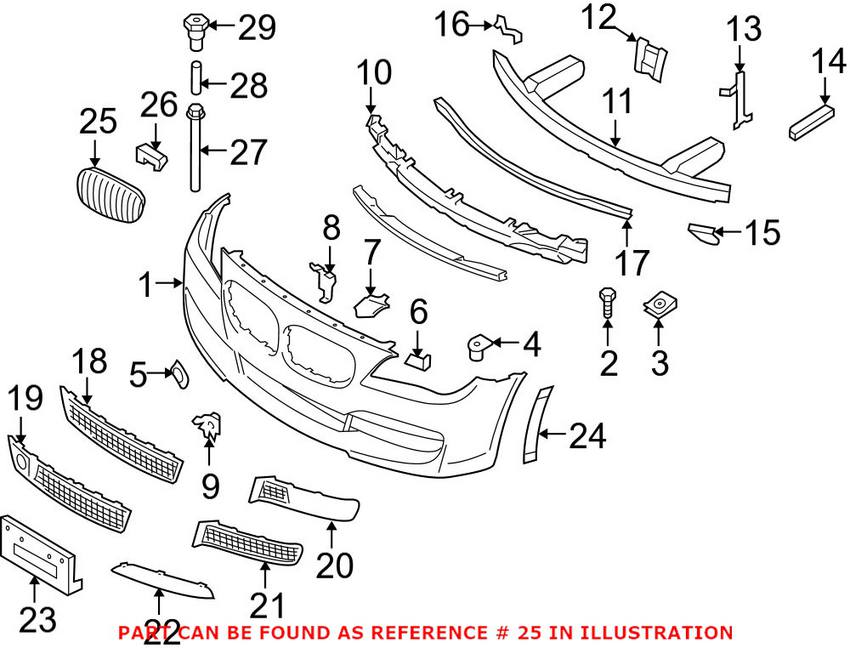 BMW Kidney Grille - Front Driver Side 51117184151