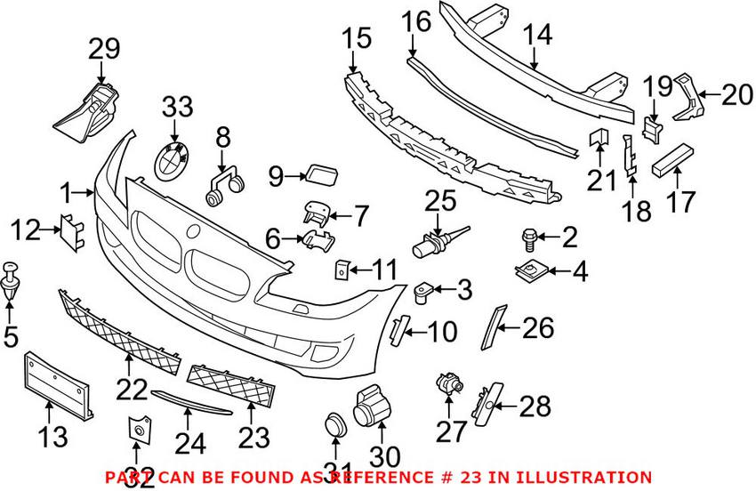 BMW Grille - Front Driver Side Lower 51117200697