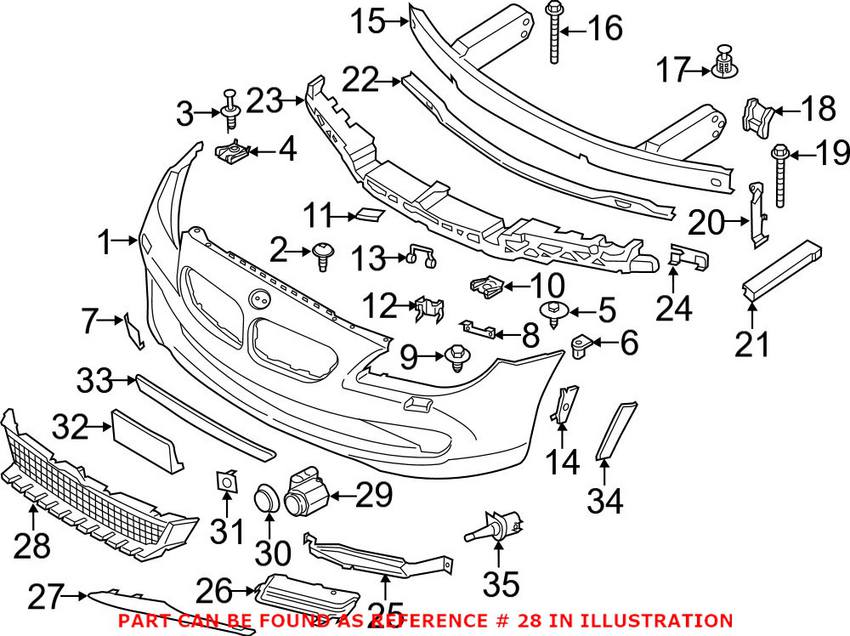 BMW Grille - Front Lower Center 51117211471