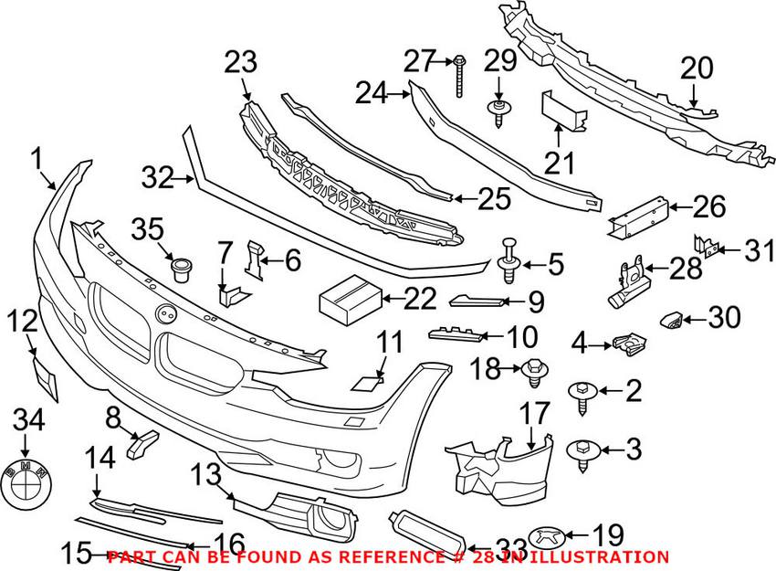 BMW Bumper Mount Bracket - Front Driver Side Lower 51117266193