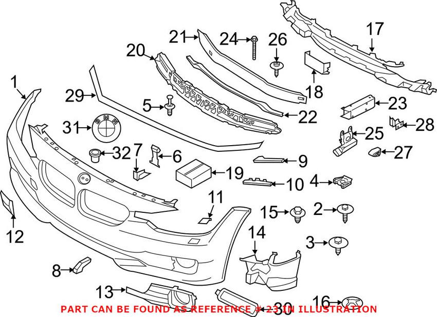 BMW Bumper Mount Bracket - Front Passenger Side 51117266196