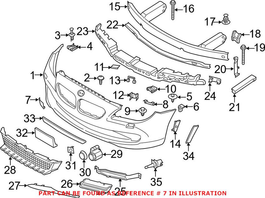 BMW Tow Hook Cover - Front (Un-painted) 51117282909