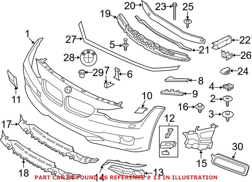 BMW Fog Light Trim = Front Driver Side 51117293797