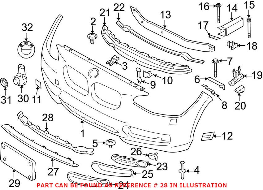 BMW Grille - Front Lower 51117293870