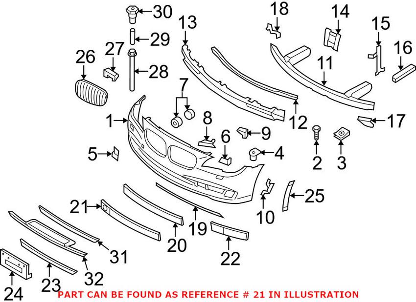 BMW Grille - Front Lower Center 51117295264