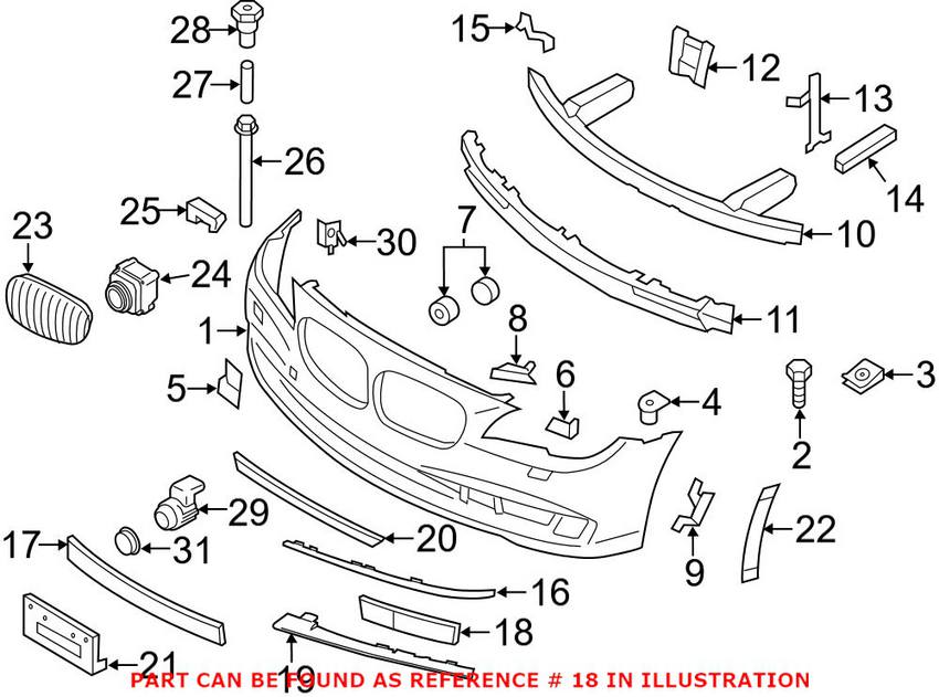 BMW Grille - Front Driver Side Lower 51117295275