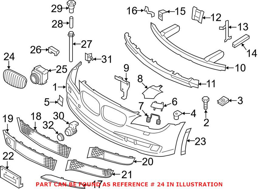 BMW Kidney Grille - Front Driver Side 51117295297