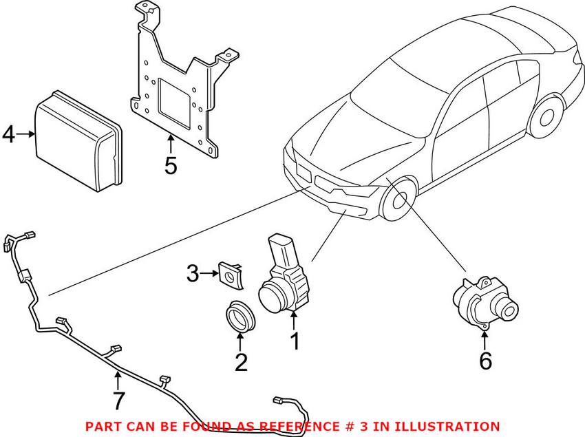 BMW Park Assist Sensor Bracket Set - Front 51117445076